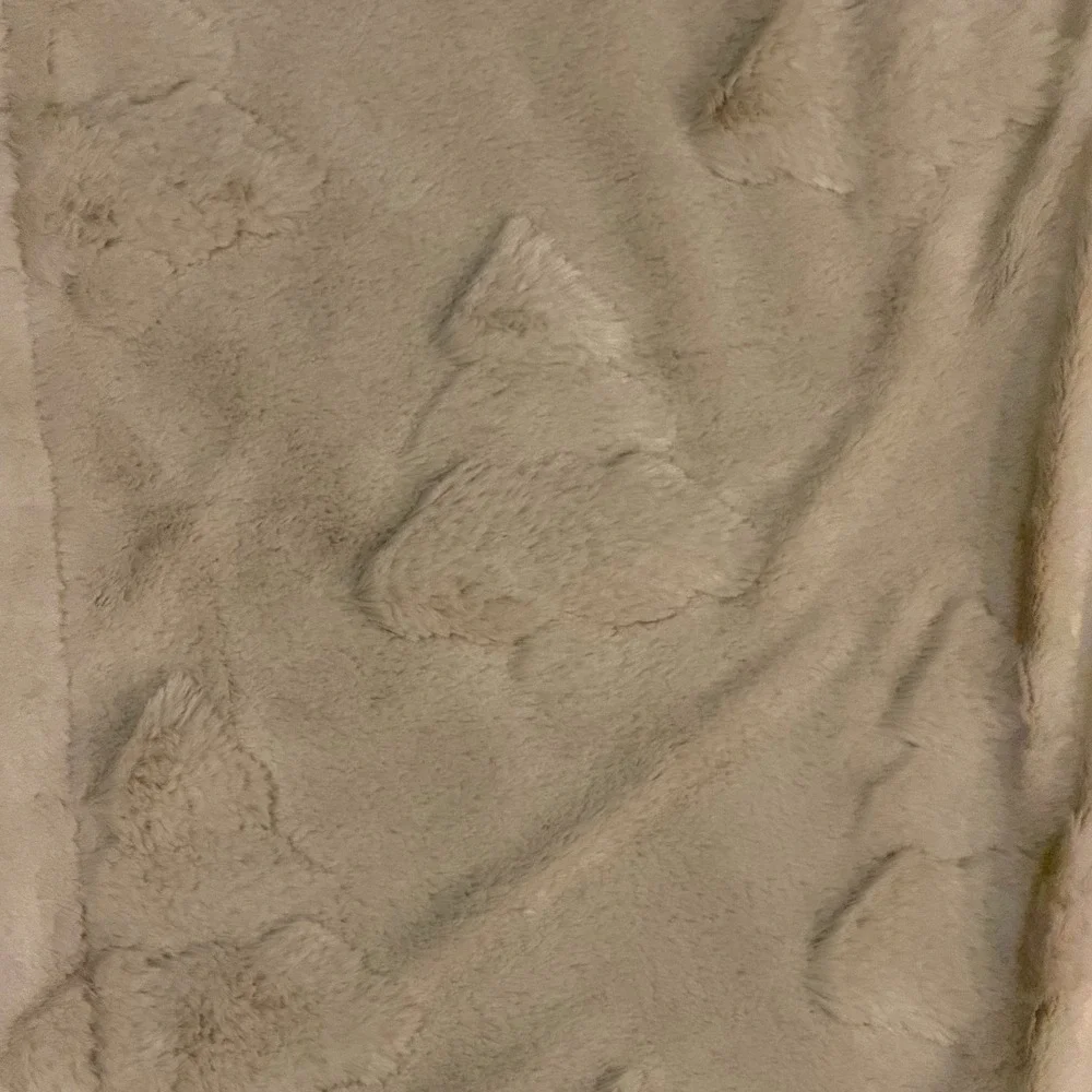 Merry Christmas Tan Faux Fur Jacquard Table Runner 16x72 Holiday Tree Embossed